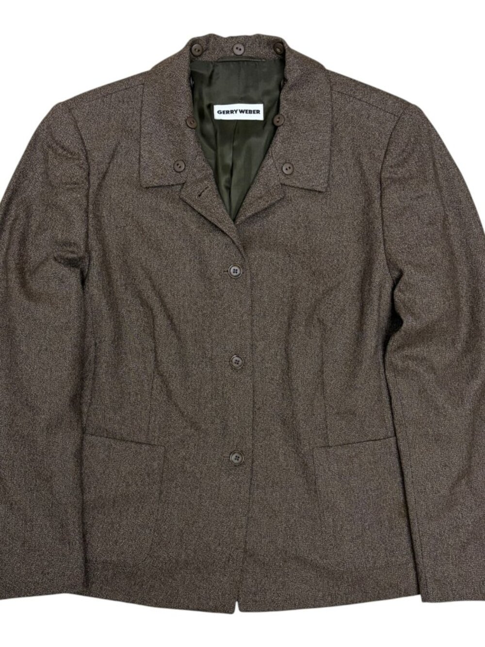 GERRY WEBER Fleece Wool Blazer Sport Coat Vintage Business Jacket Womens Large